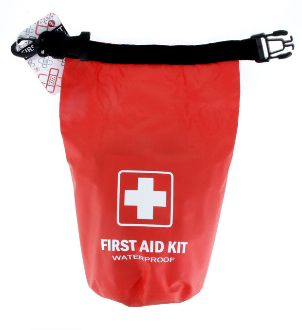100 Piece First Aid Kit Stored in a Waterproof Red Dry Sack