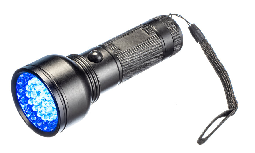 6"/51LED/2-IN-1 (29 UV & 22 White LED) Flashlight W/Lanyard