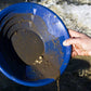 12" Blue Dual Riffle Gold Pan, 3" x 1/4" Deep Riffles