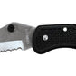 Lock back Pocket Knife W/Black Plastic Handle, Serrated Drop Point Blade and Pocket Clip