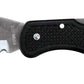 Lock back Pocket Knife W/Black Plastic Handle, Serrated Drop Point Blade and Pocket Clip