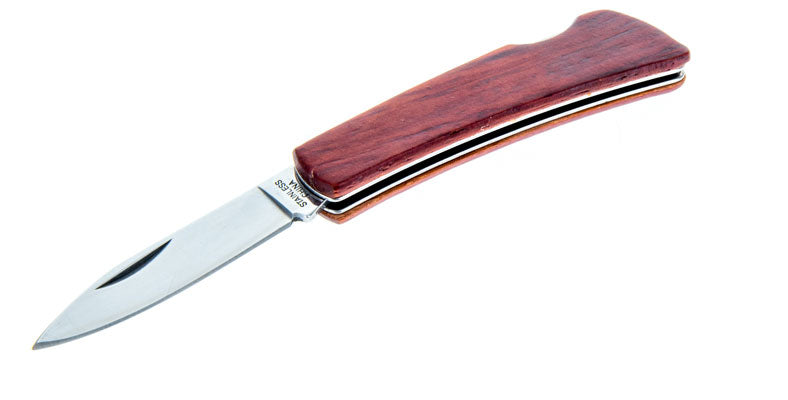 3" Paka Wood Handle Lock Back Folding Pocket Knife (Premium Quality)