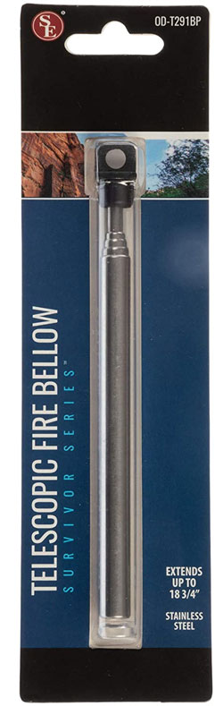 Telescopic Pocket Stainless Steel Fire Bellow 4.3/4"-18.3/4" Long