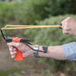 Adjustable Wrist-Brace Large Slingshot With Orange Sturdy Iron Frame Molded Grip