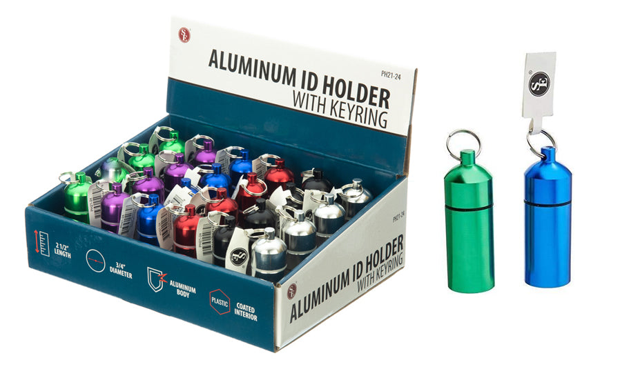 Pill Holder with Keychain, Assorted Colors(2-1/2" x 3/4")