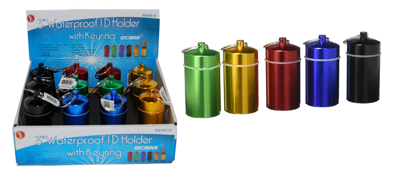 Jumbo Pill/Id Holder W/Key Ring , Assorted Colors (3"X 1.1/4")
