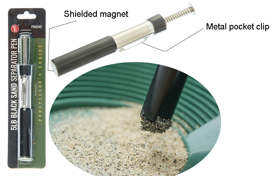 5lb Magnetic Water Resistant Black Sand Pocket Separator Pen With Pocket Clip