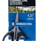 4-1/4" Fishing Line Scissors Stainless Steel Blades With Black Handle