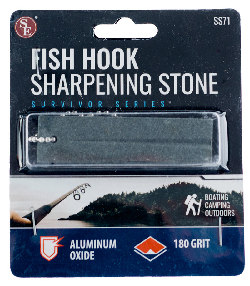 Fish Hook Sharpening Stone, Aluminum Oxide, 180 Grit, with Angled Groove