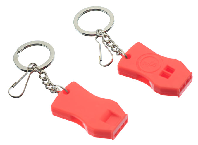 2Pc Plastic Raptor Whistle with Key Chain & Zipper Ring