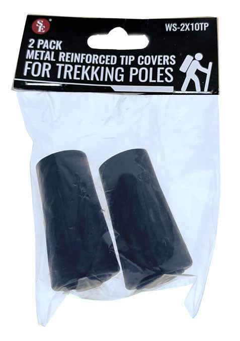 2Pc Metal Reinforced Rubber Tip Covers For Trekking Poles